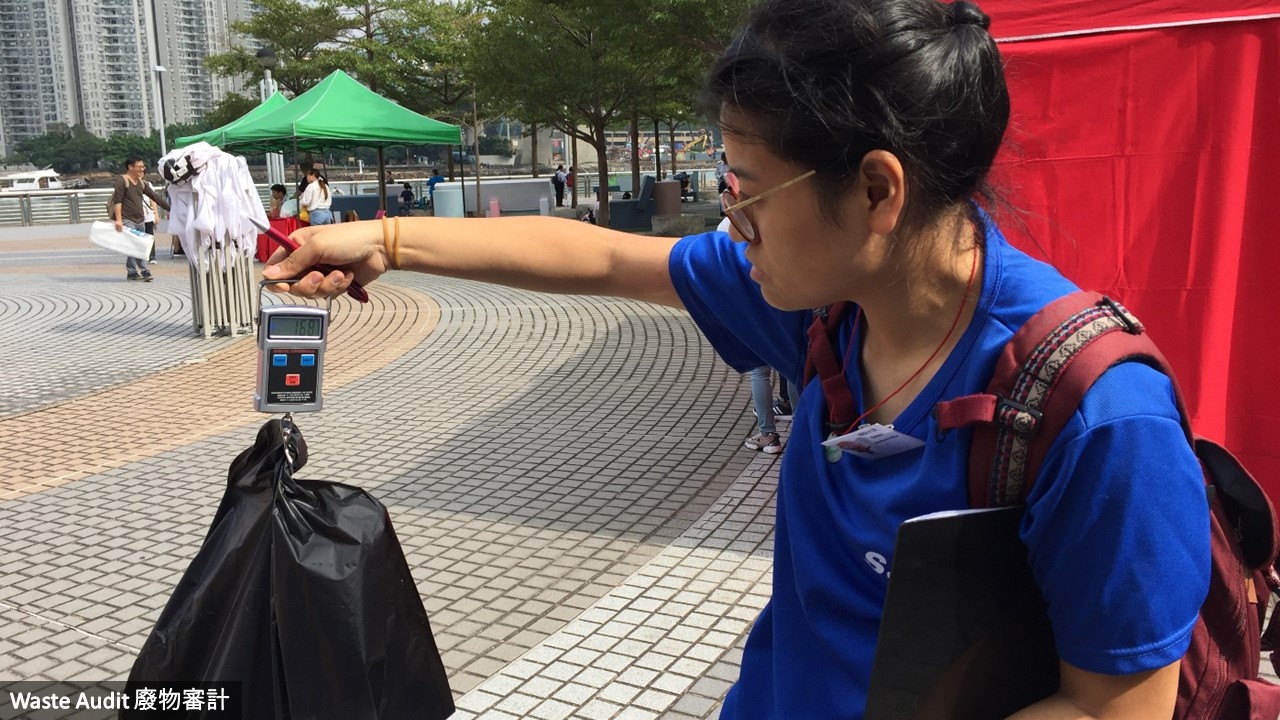 Waste audit in progress by a Green Ambassador