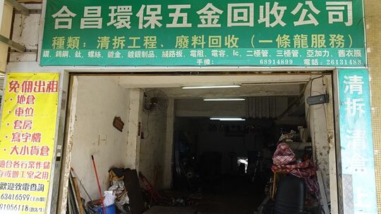 合昌环保五金回收公司 - 葵涌圳边街葵兴工业大厦10-18号地下A01室